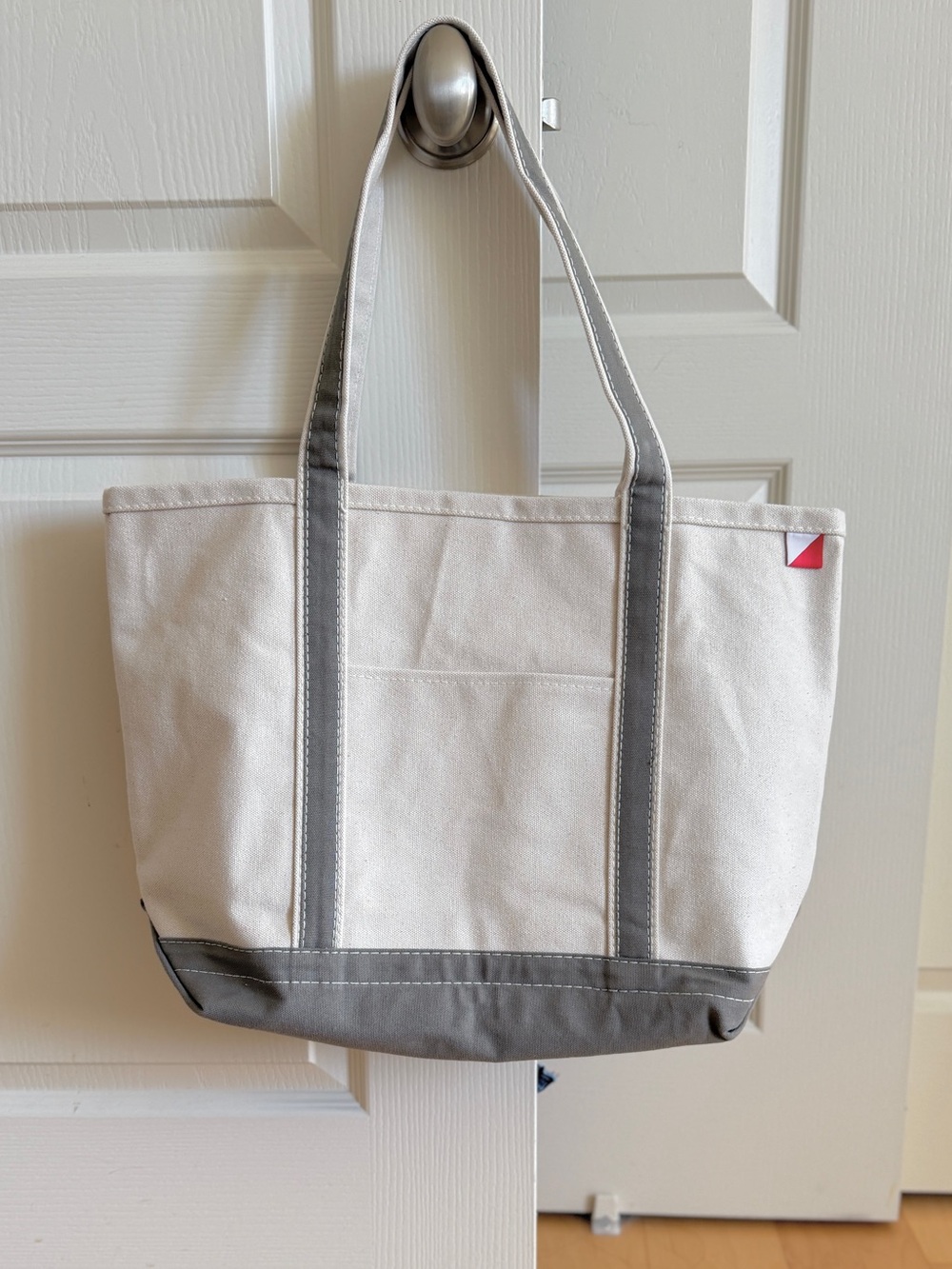 ShoreBags Classic Tote Medium | Cotton Canvas | Cream and Gray
